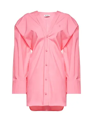 The Attico Lala V-Neck Shirt Dress
