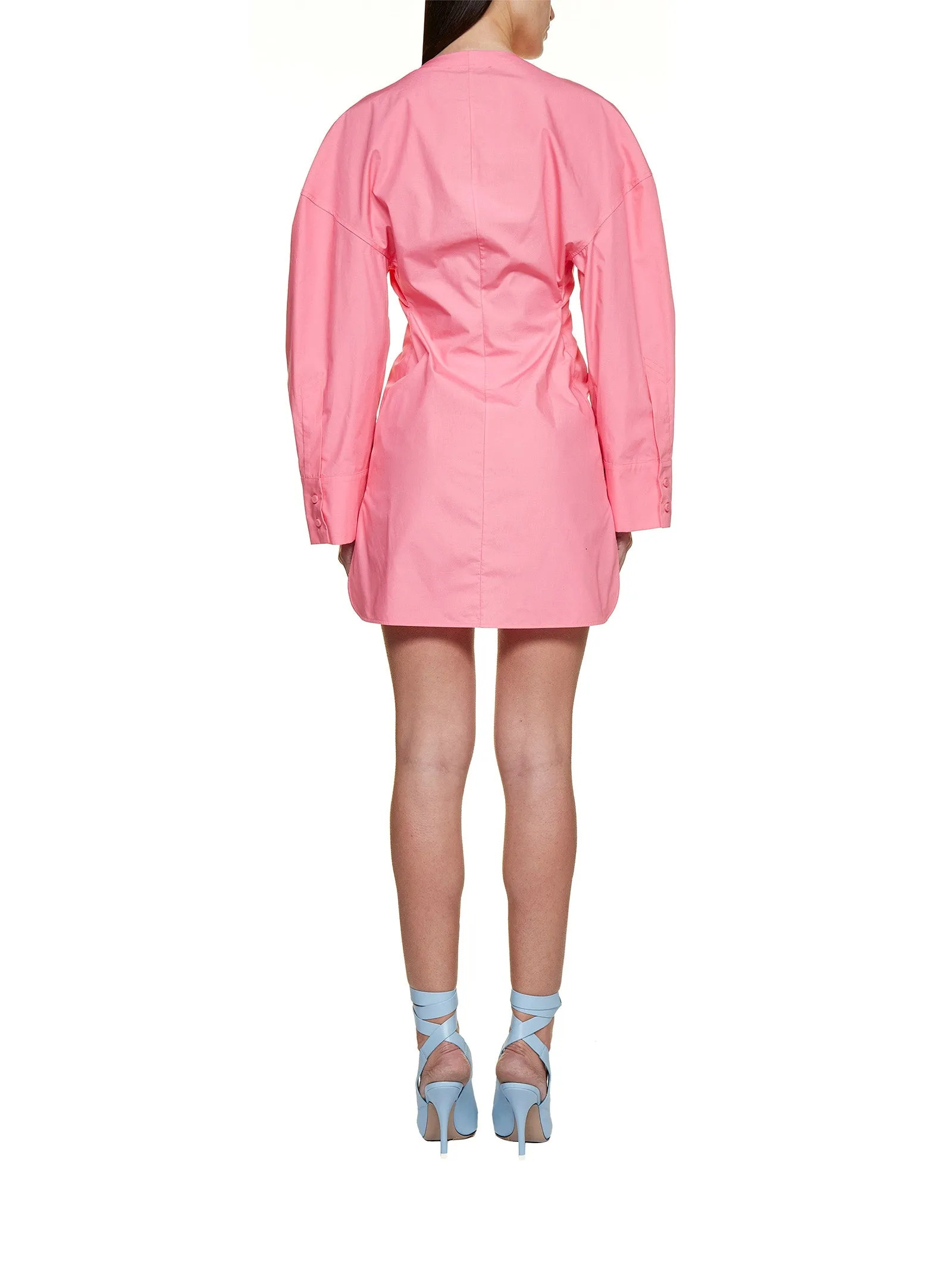 The Attico Lala V-Neck Shirt Dress
