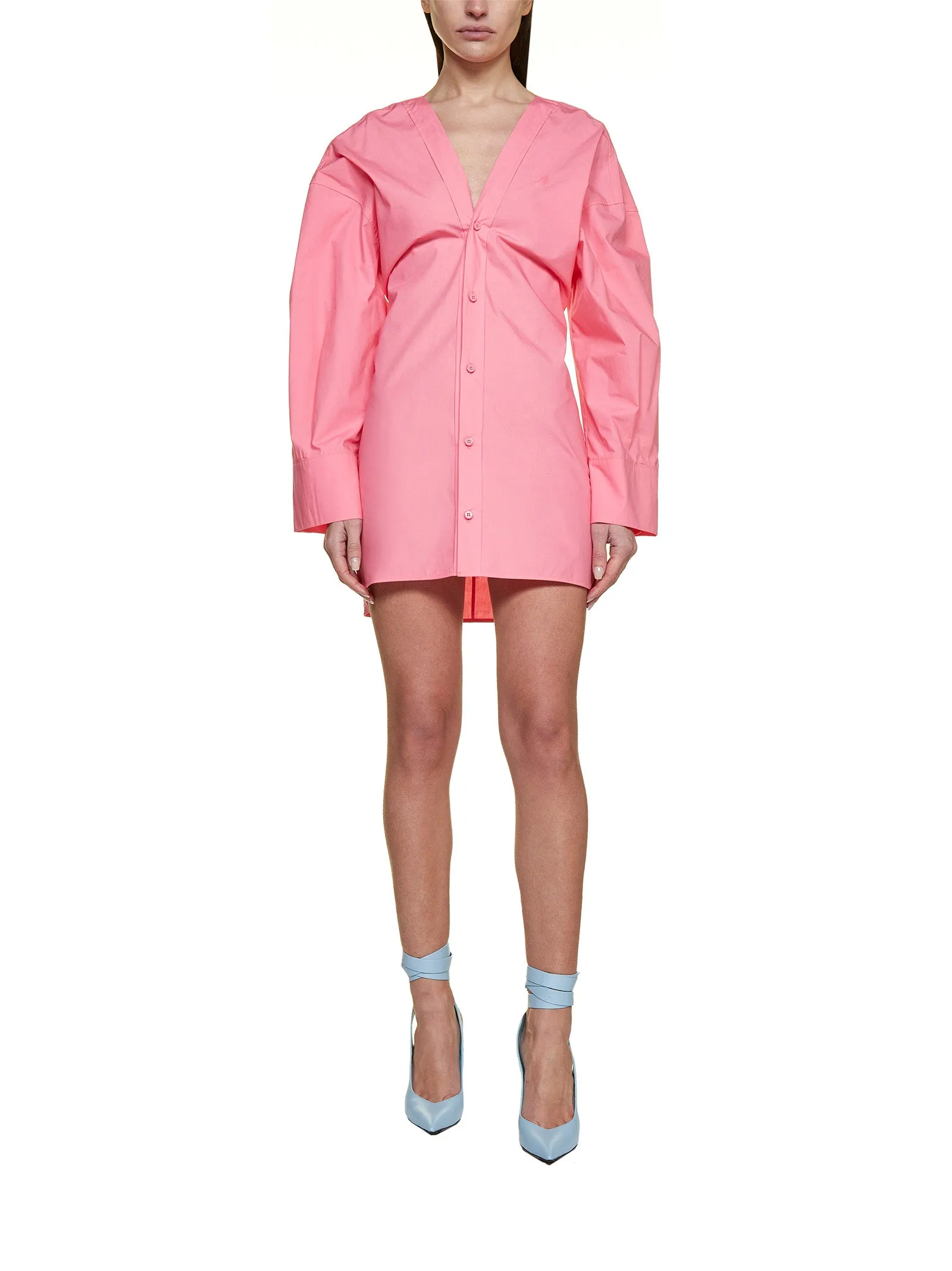 The Attico Lala V-Neck Shirt Dress