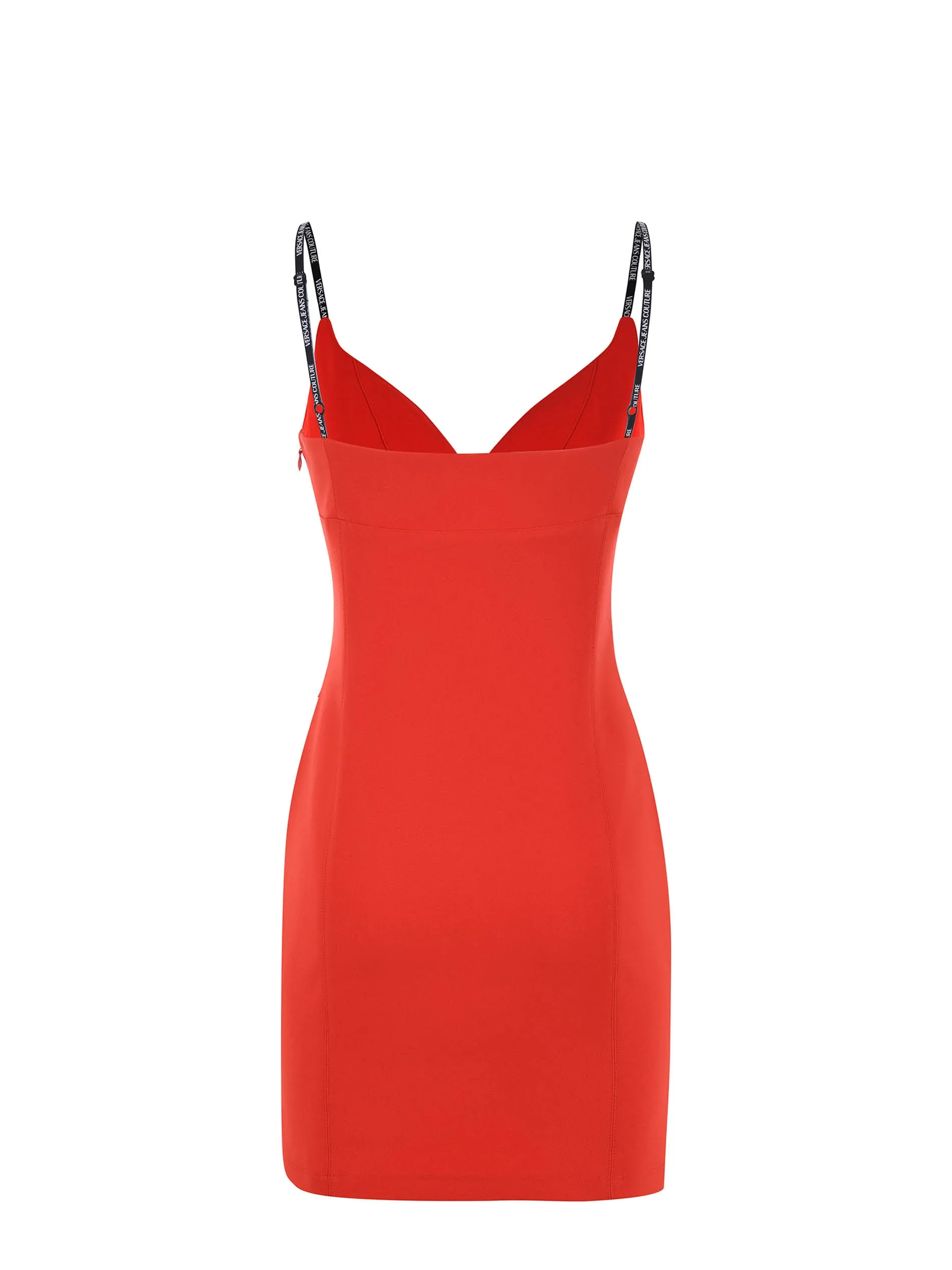 Versace Jeans Couture V-Neck Logo Straps Mini Dress