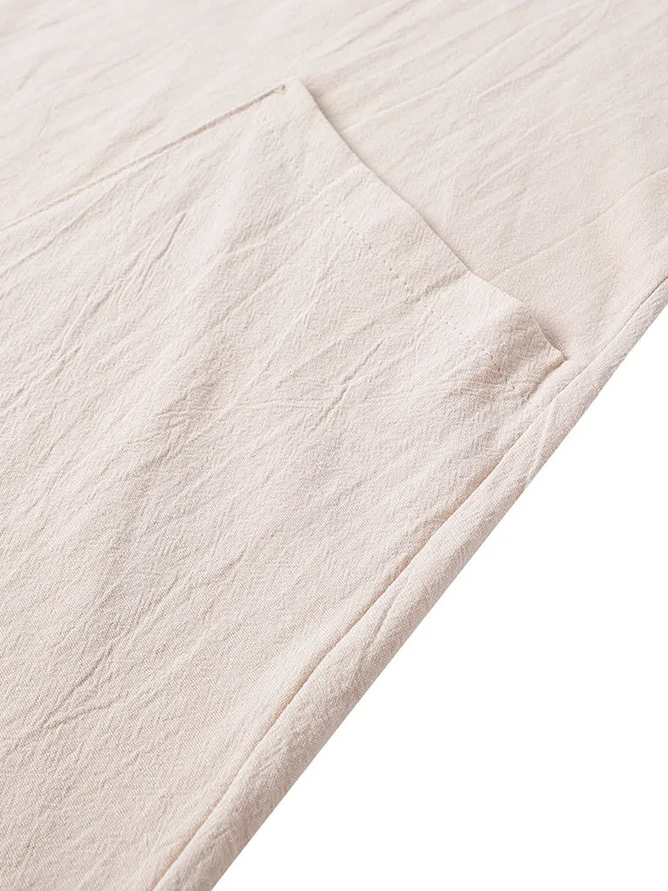 Vintage Short Sleeve V Neck Pockets Dresses