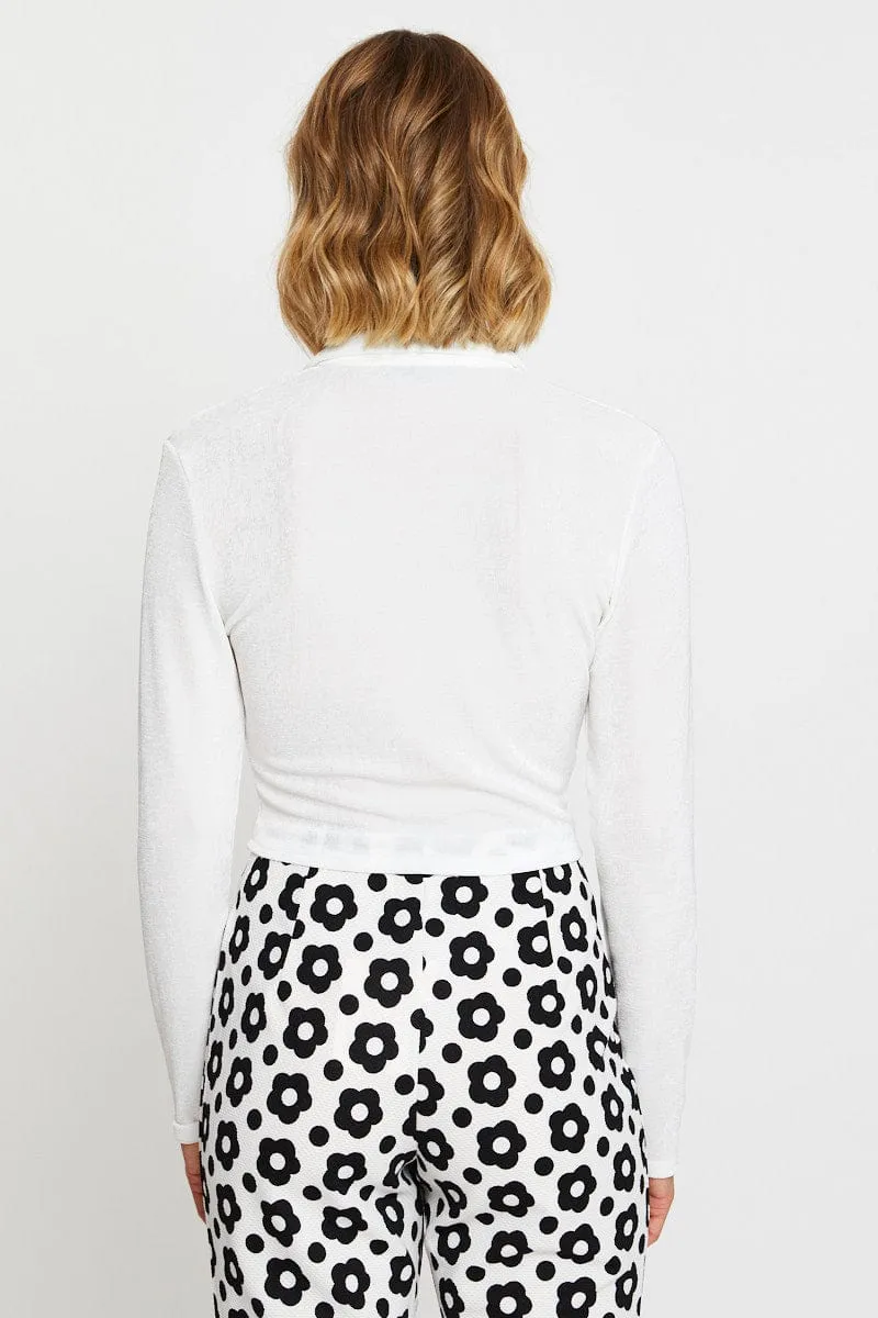 White Jersey Top Long Sleeve