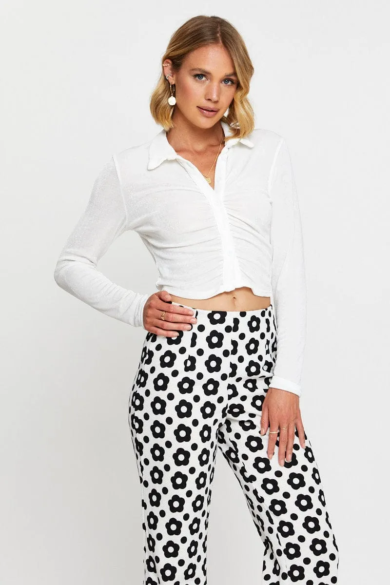 White Jersey Top Long Sleeve