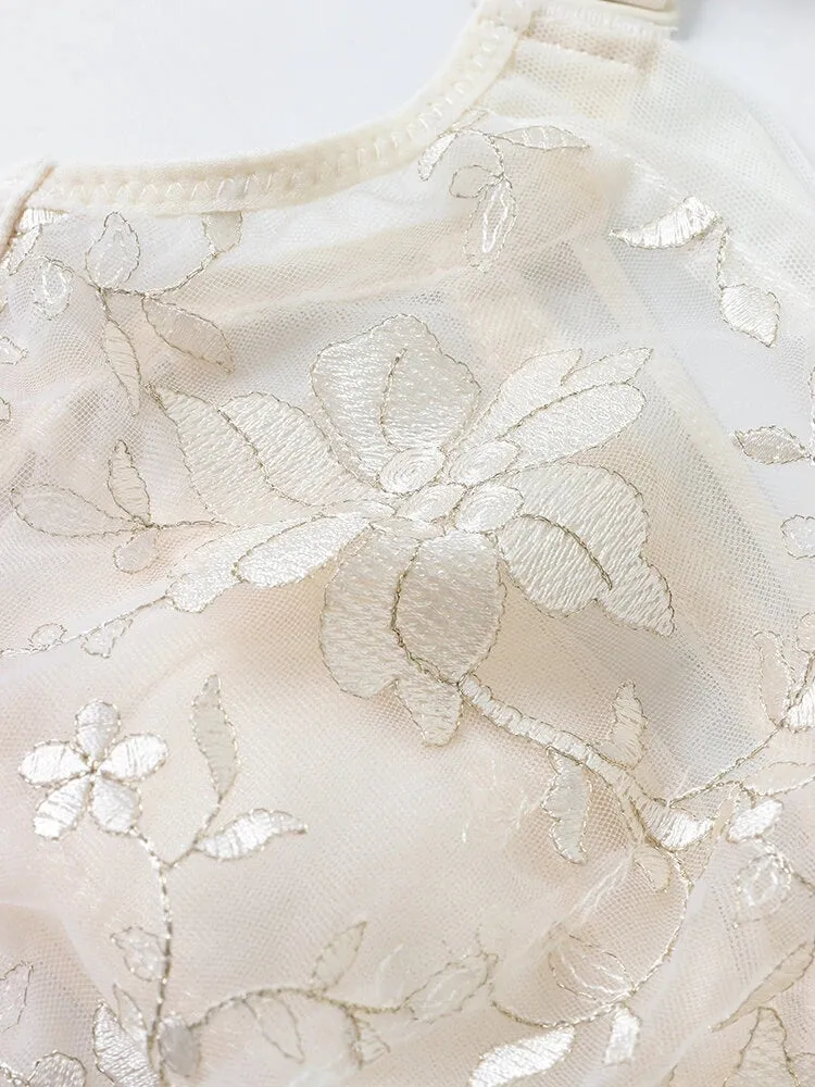 Women Floral Embroidered Full Coverage Wire-Free Bra