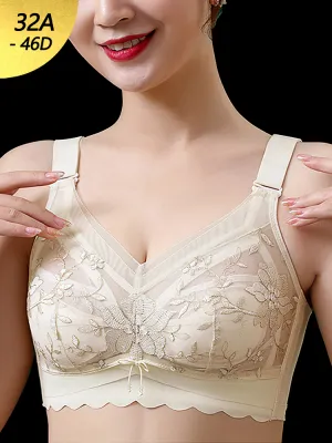 Women Floral Embroidered Full Coverage Wire-Free Bra