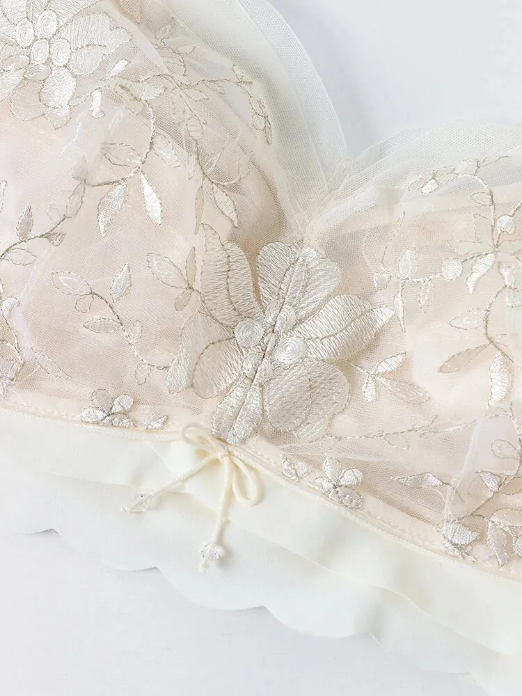 Women Floral Embroidered Full Coverage Wire-Free Bra