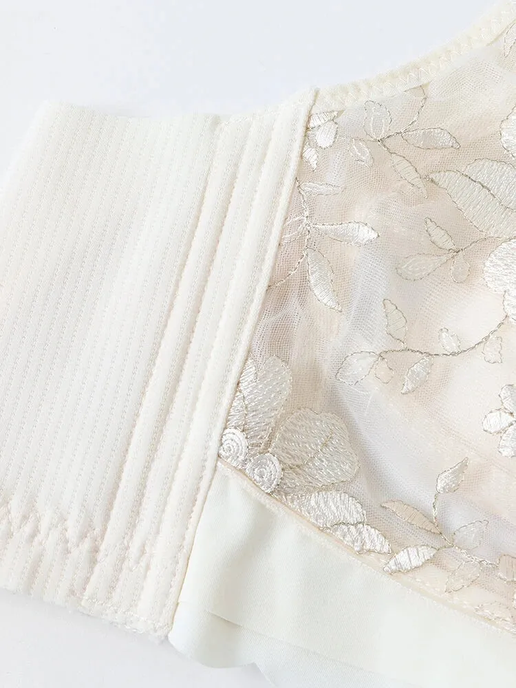 Women Floral Embroidered Full Coverage Wire-Free Bra