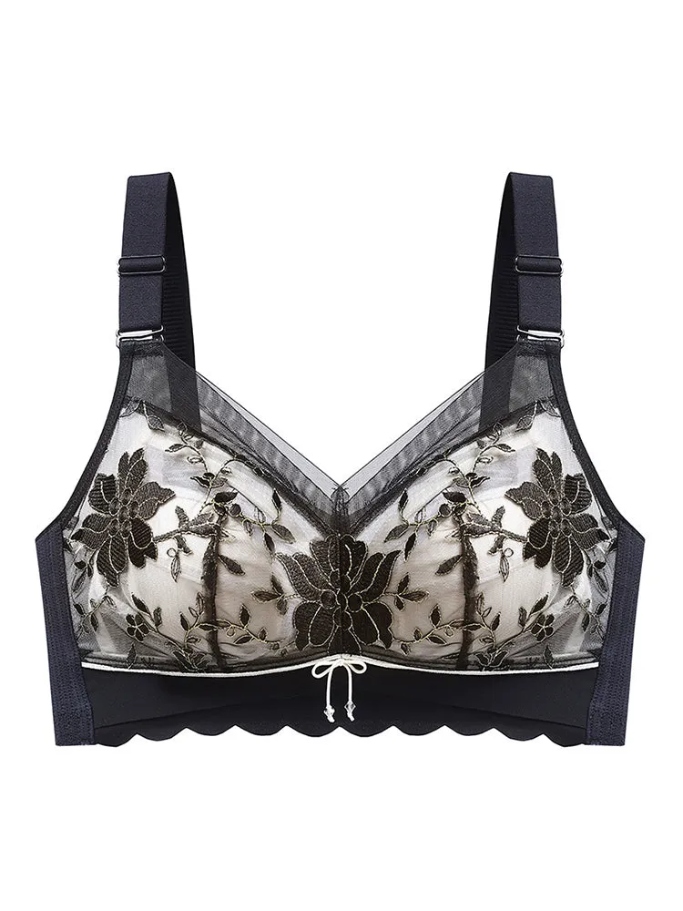 Women Floral Embroidered Full Coverage Wire-Free Bra