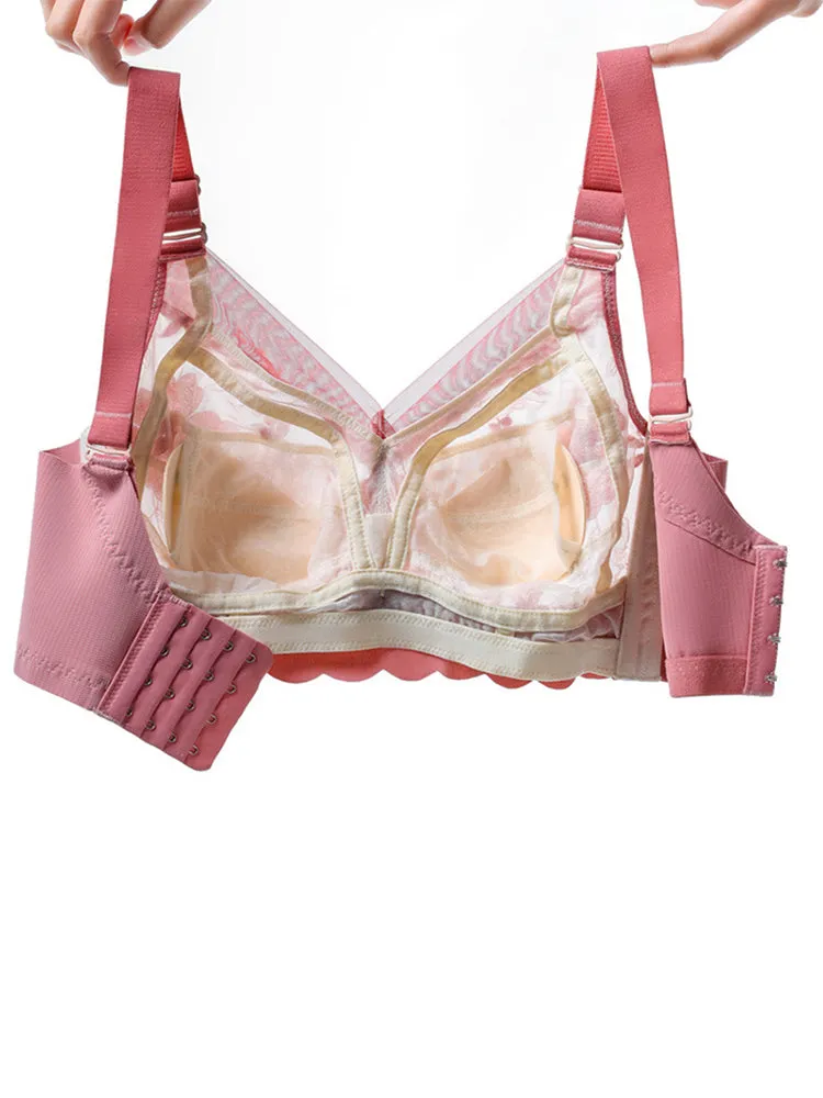 Women Floral Embroidered Full Coverage Wire-Free Bra