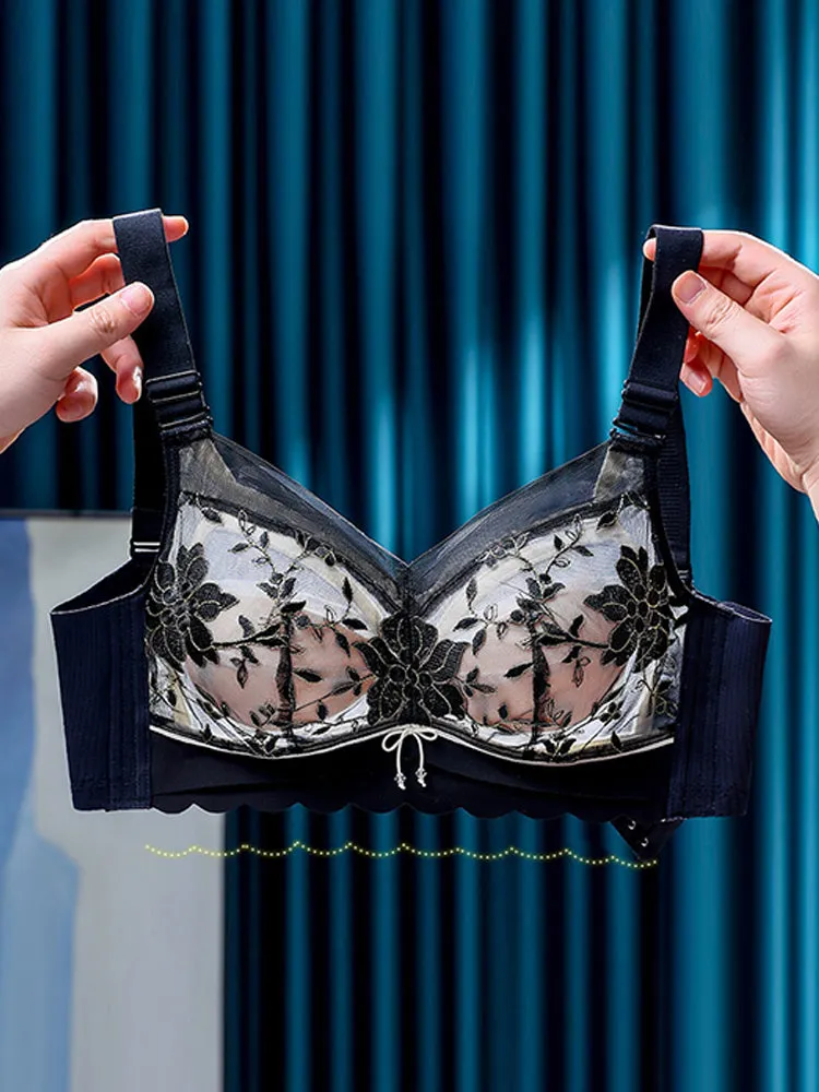 Women Floral Embroidered Full Coverage Wire-Free Bra