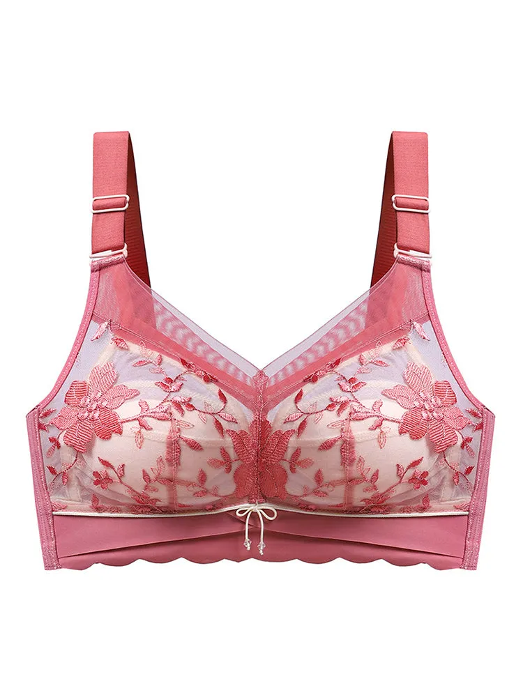 Women Floral Embroidered Full Coverage Wire-Free Bra