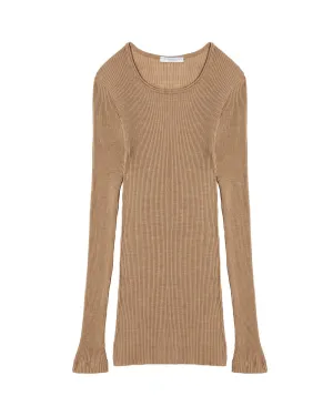 Wool & Silk Long Sleeve Rib