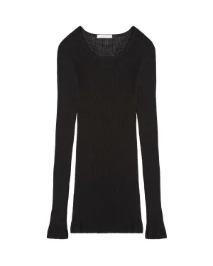 Wool & Silk Long Sleeve Rib